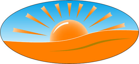 Emblem of rising sunのイラスト素材