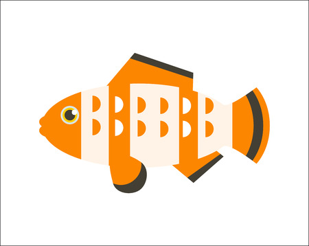 Aquarium fish. Clownfish flat illustration. The inhabitants of marine reef aquariums and pondsのイラスト素材