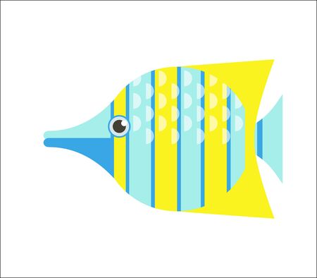 Aquarium fish. Butterflyfish flat illustration. The inhabitants of marine reef aquariums and pondsのイラスト素材