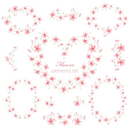 Floral frame collectionのイラスト素材