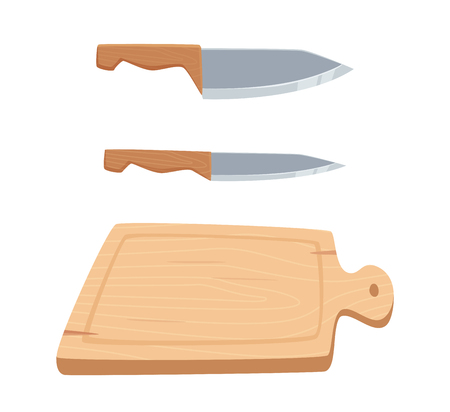 Cutting board and knife.のイラスト素材