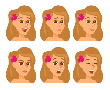 Summer woman avatars.のイラスト素材