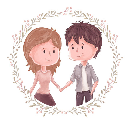 Man holds woman handのイラスト素材
