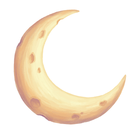 Half moon hand drawn illustrationのイラスト素材