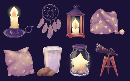 Good night dream setのイラスト素材