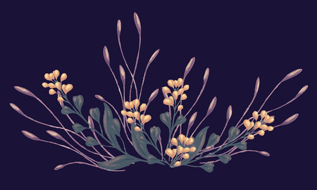 Bouquet of field flower isolated on a plain backgroundのイラスト素材