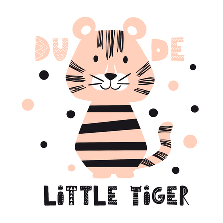Tiger baby cute print set. Cool african animalの写真素材