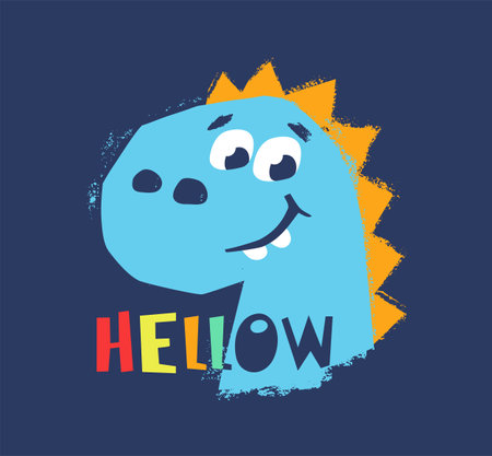 Dino cute and funny t-shirt print. Dinosaur t-rex kids design, tyrannosaurus nursery poster.のイラスト素材