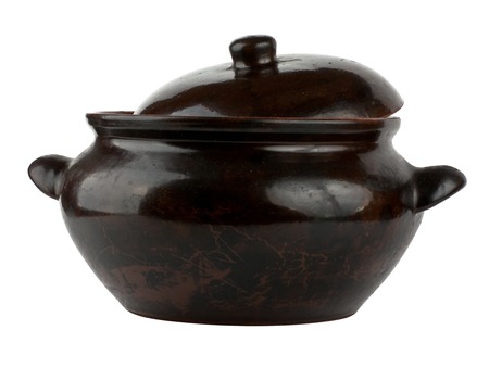 beautiful Ceramic pot isolated on white backgroundの写真素材
