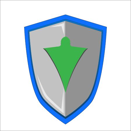 shield nature protection color blue green gray isolatedのイラスト素材