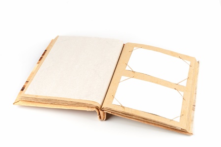 Open photoalbum with frames for photosの写真素材