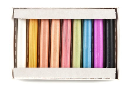 Colorful pastel sticks in the boxの写真素材