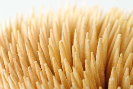 Wooden toothpicks close up の写真素材