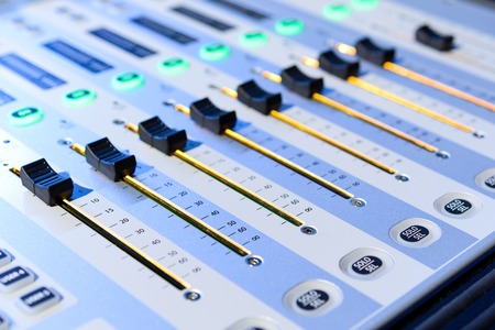 Mixing console. Sound mixer. Live and studio equipment