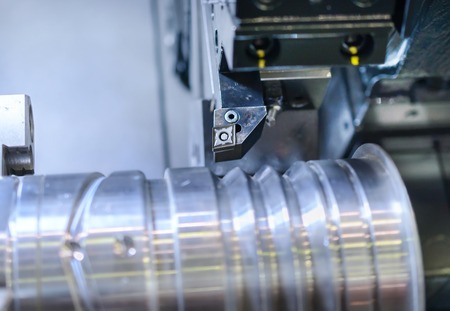 Metal industry, cutter lathe during the processing of the metal shaft.の写真素材