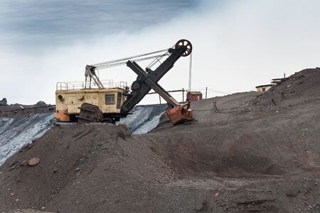 Excavator Bucket with rope drive, shovel.の写真素材