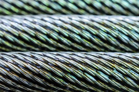 Steel cable close-up photo.