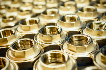 Sanitary Adapter Fittings golden brown.