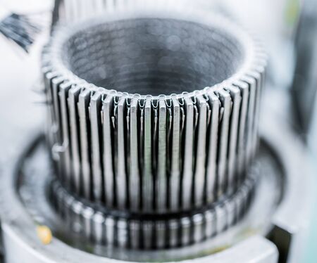 Mechanism for making metal braiding.の写真素材