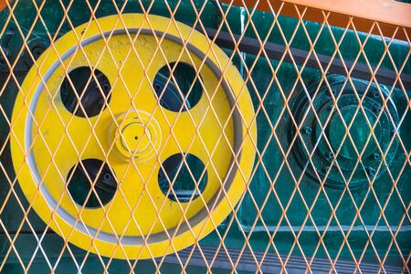 Round pulley of V-belt drive.の写真素材