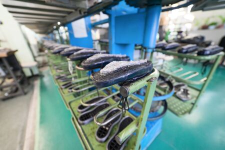 The conveyor of the shoe factoryの写真素材