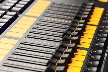 Mixing console. Sound mixer.