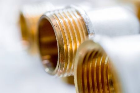 Bronze fittings for pipes.の写真素材