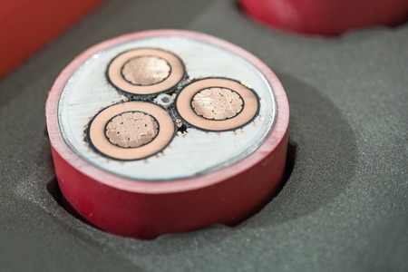Cross section of high-voltage cable.の写真素材