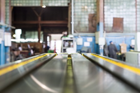 Working table of a new vertical milling machine.の写真素材