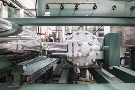 The frosted head of the compressor of the refrigerating machine.の写真素材