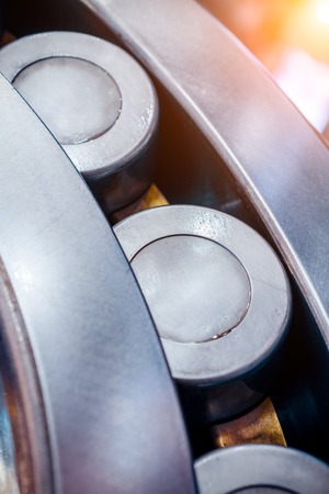 Close-up of a tapered roller bearing.の写真素材