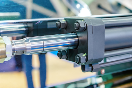 Hydraulic cylinder close-up.の写真素材