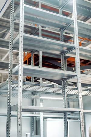 Large warehouse metal shelving.の写真素材