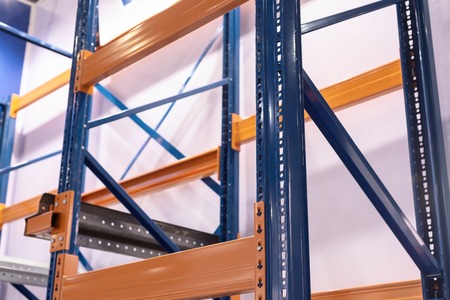 Large warehouse metal shelving.