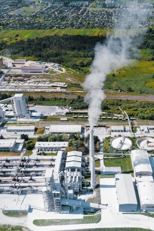 Plant for the production of cement, aerial photography