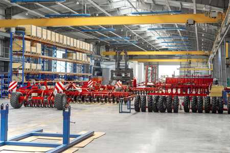 Factory assembly shop. Manufacture of agricultural machineryの写真素材