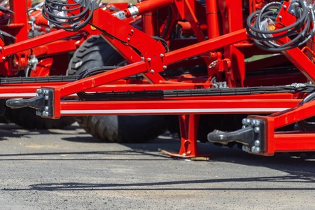 Trailed agricultural equipment. Products of the plant for the production of agricultural machineryの写真素材