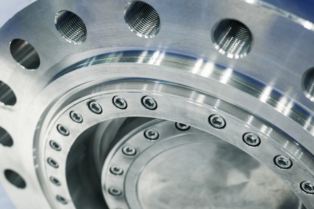 Close-up of a very powerful gas butterfly valve.