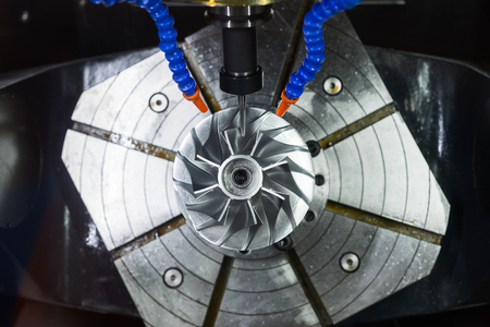 CNC milling machine during operation.の写真素材