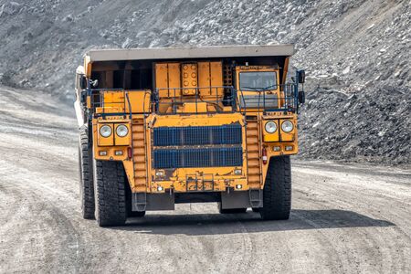Quarry truck carries coal mined.の写真素材