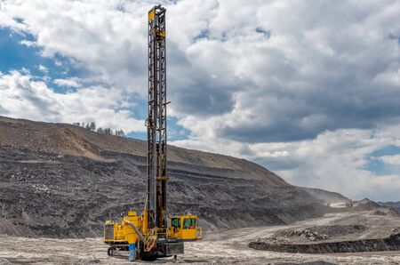 View of a large quarry for the extraction of limestone and coal.の写真素材