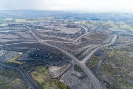 Coal mine, aerial view.