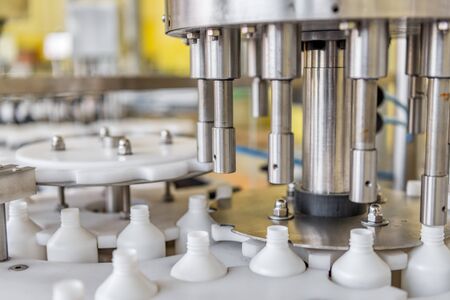 Automatic line for filling and labeling drugs.