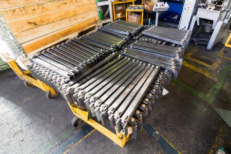 Metal plates after processing on die-cutting press