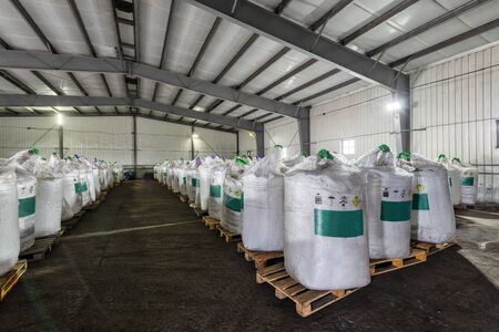 Large industrial warehouse of chemicals.の写真素材