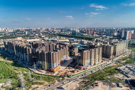 Big city, aerial view. Large multi-unit residential complex.の写真素材