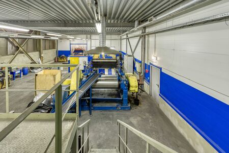 Factory for the production of conveyor belts. Rubber Mixing Machine.