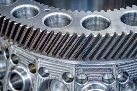 Gear wheel gear, close-up shotの写真素材