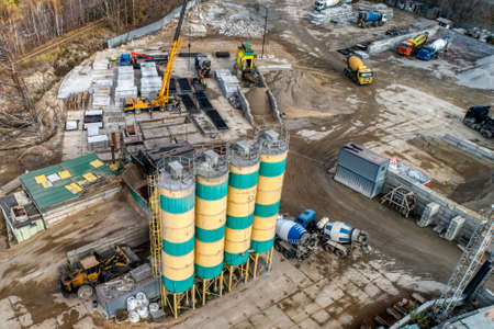 Concrete mixing plant aerial view.の写真素材