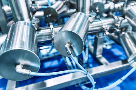 Bright shiny stainless steel piping.
